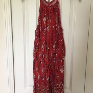 Red Patterned Romper